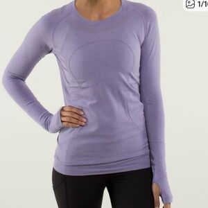 Lululemon Athletica Run Swiftly Tech Long Sleeve Tee- In light purple